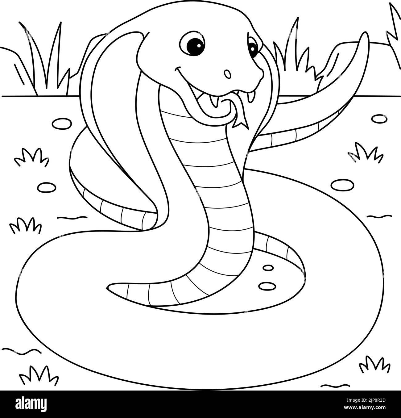 Cobra Animal Coloring Page for Kids Stock Vector