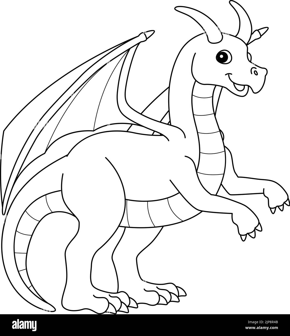 Dragon Animal Isolated Coloring Page for Kids Stock Vector Image & Art ...