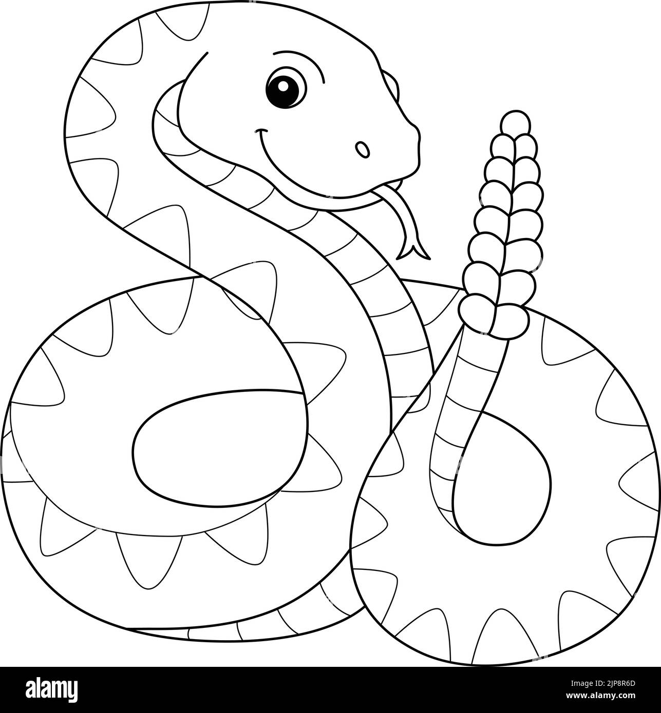 Rattlesnake Animal Isolated Coloring Page for Kids Stock Vector