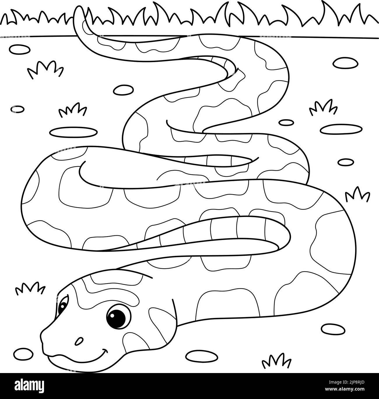 Corn Snake Animal Coloring Page for Kids Stock Vector