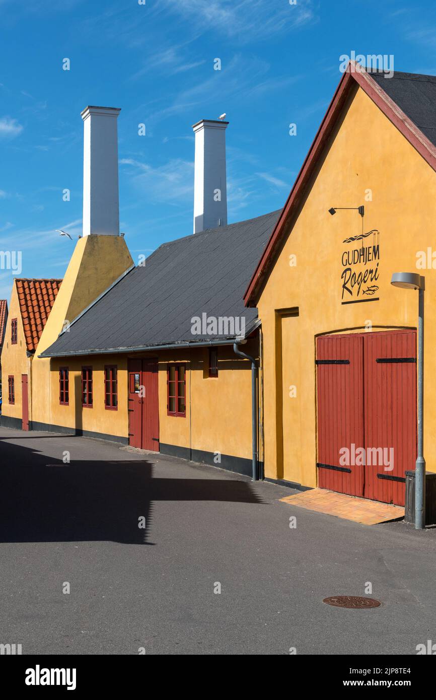 fish smokehouse, town Gudhjem, Bornholm, Denmark Stock Photo