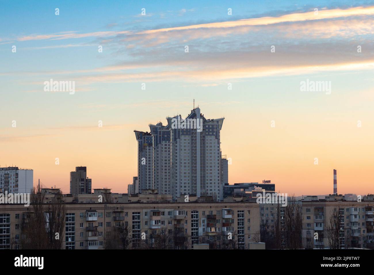 Kyiv, Ukraine, February 25, 2019. Residential complex 'Silver breeze' Stock Photo