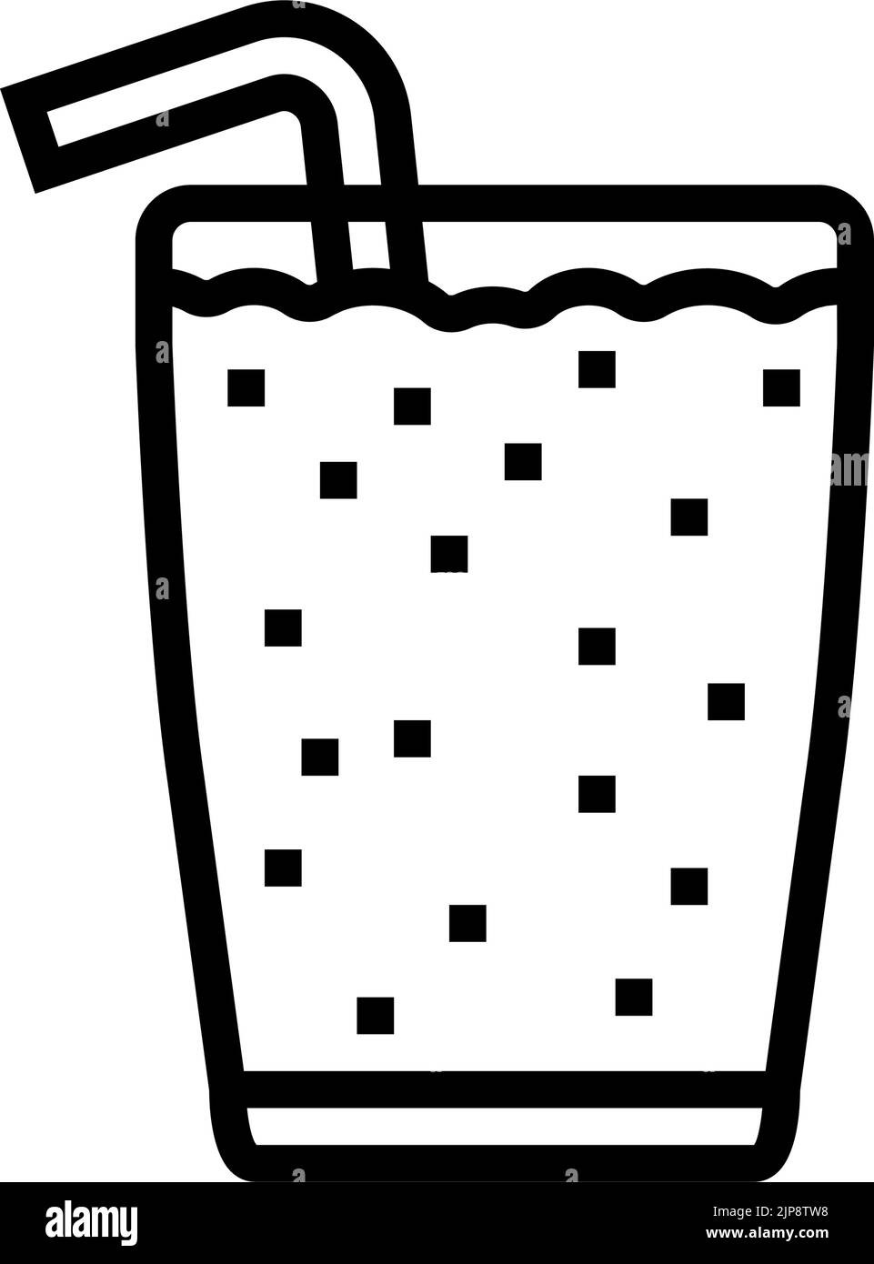 yogurt smoothie fruit juice food line icon vector illustration Stock ...