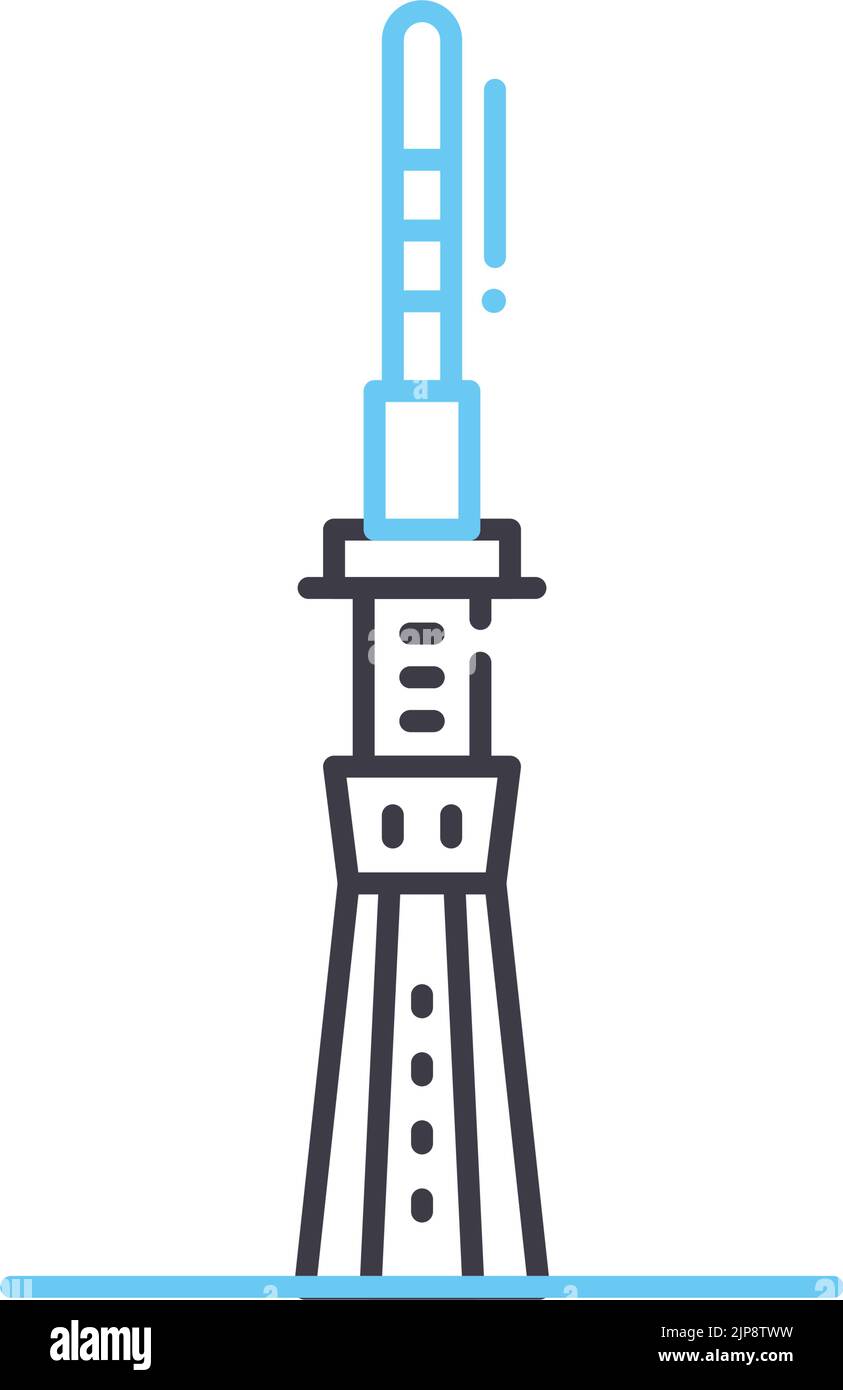 tokyo skytree line icon, outline symbol, vector illustration, concept sign Stock Vector