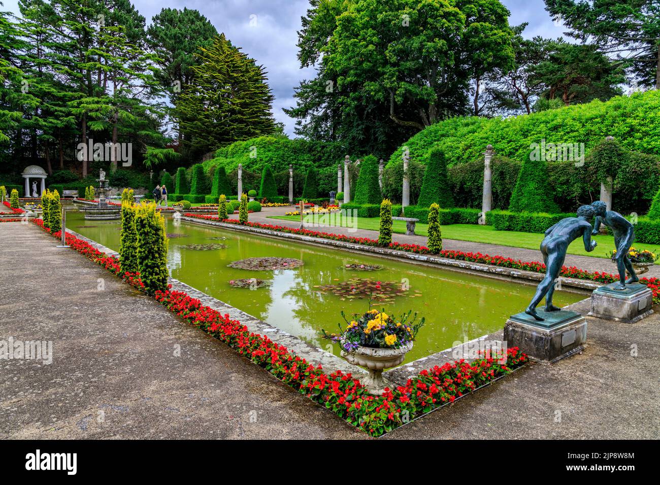 The two Wrestlers of Herculaneum bronzes in the Italian Garden at