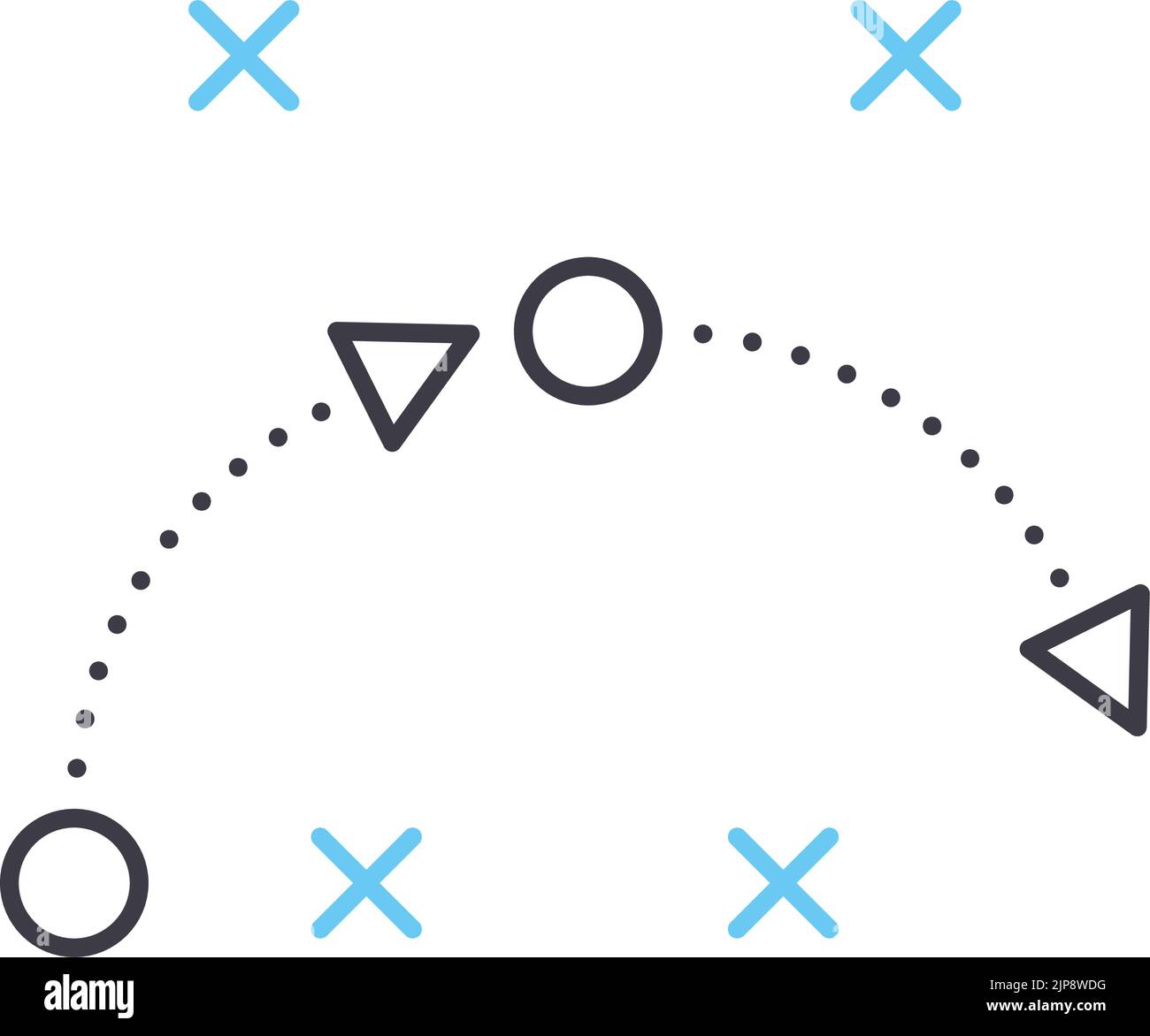 tactics and strategy line icon, outline symbol, vector illustration, concept sign Stock Vector