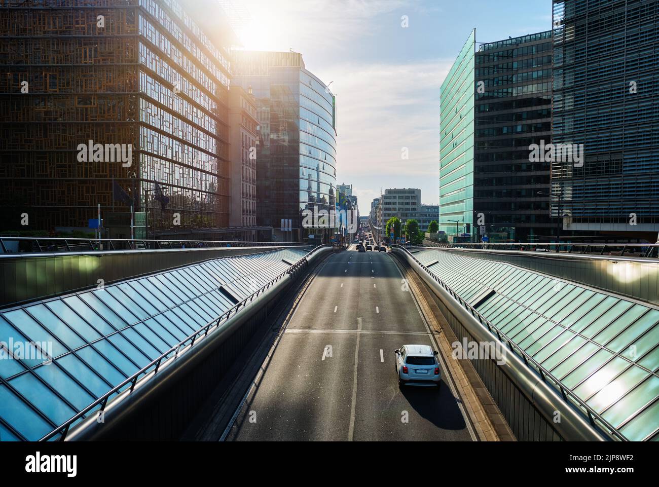 brussels, european commission, berlaymont building, charlemagne-gebäude, european commissions Stock Photo