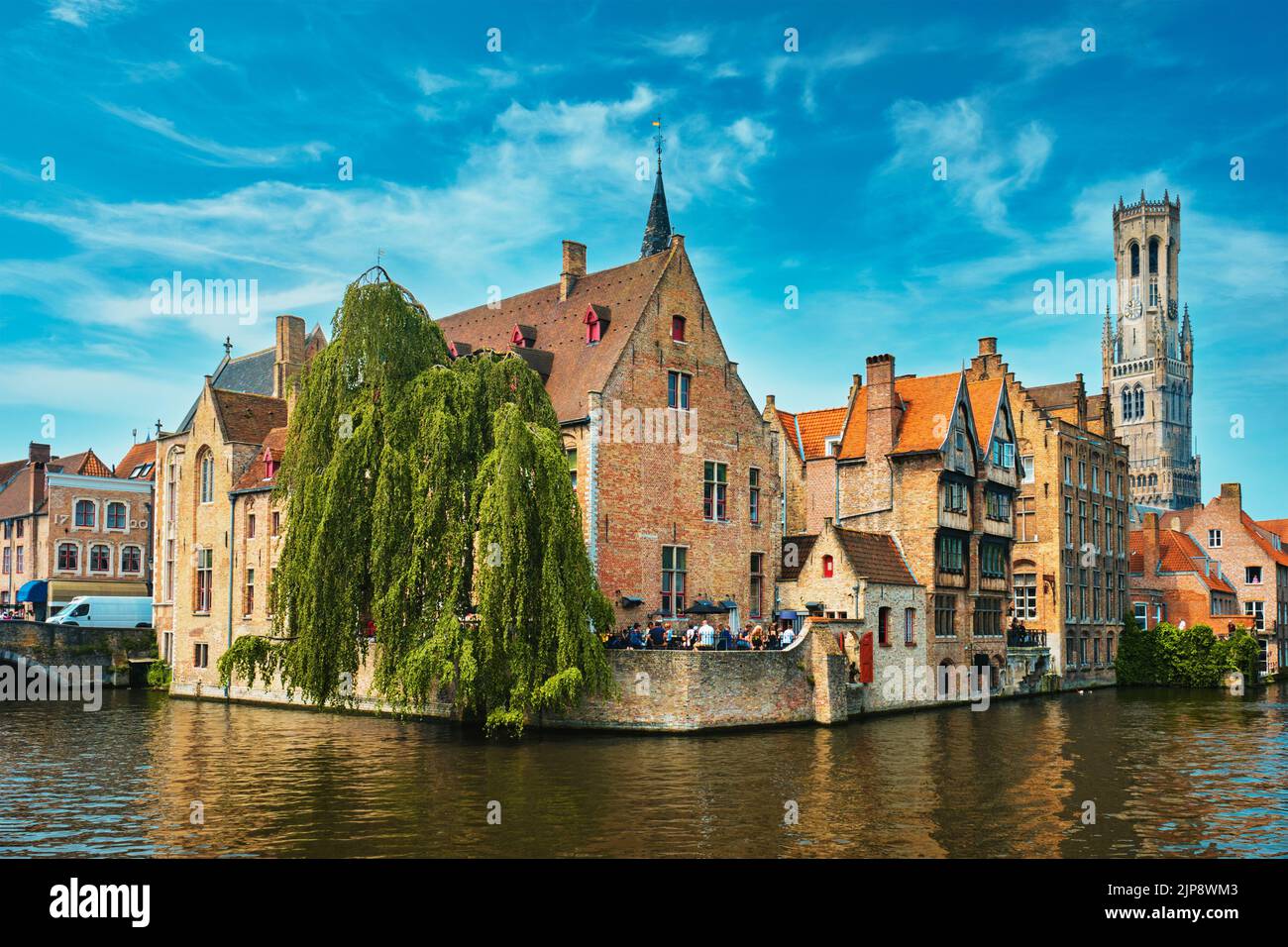 bruges, belfort, belfry, rozenhoedkaai, belforts, belfries Stock Photo ...