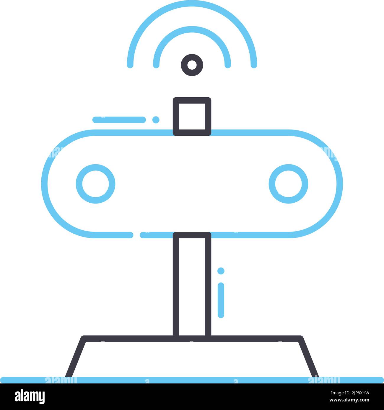 motion sensor line icon, outline symbol, vector illustration, concept