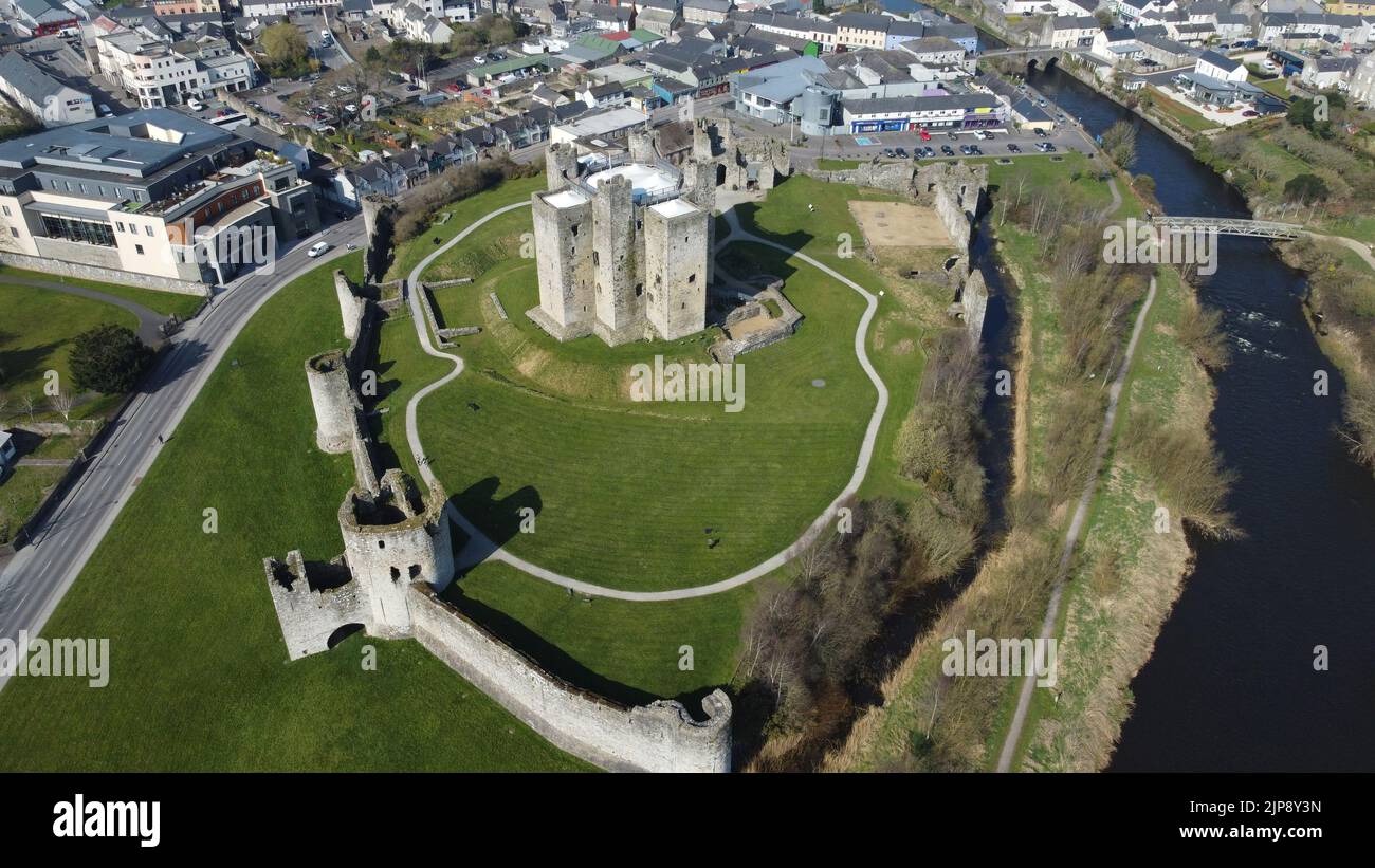 An aerial view of the Trim Castle in Trim, Ireland Stock Photo Alamy
