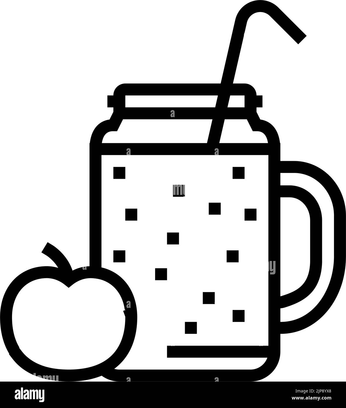 apple juice smoothie fruit juice food line icon vector illustration ...