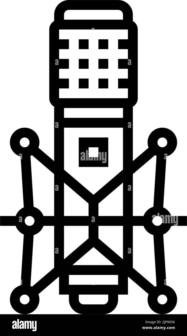 music mic microphone line icon vector illustration Stock Vector Image ...