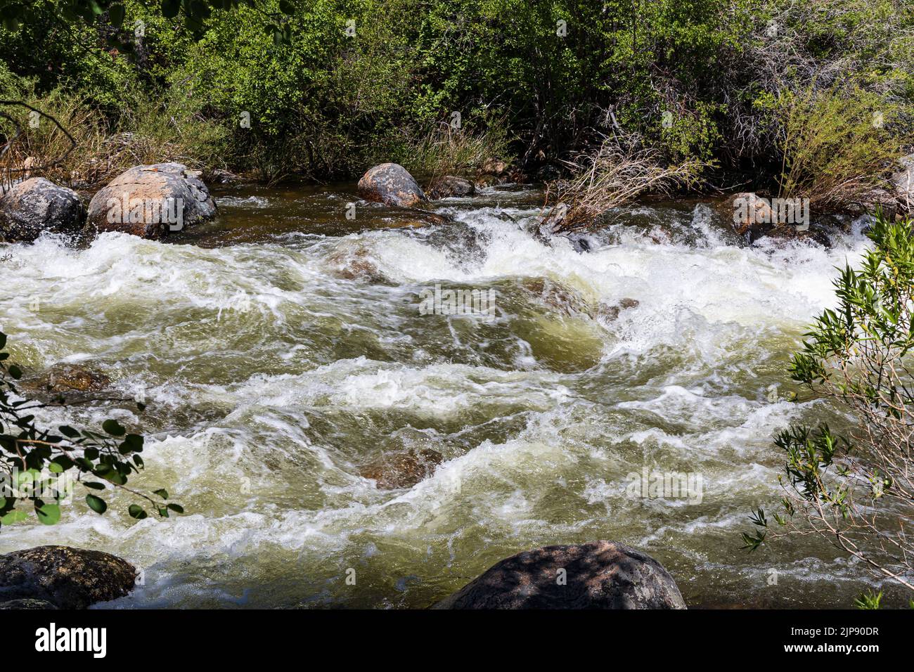 Whitewater of the Middle Popo Agie River at Sinks Canyon, Lander, Wyoming, USA Stock Photo