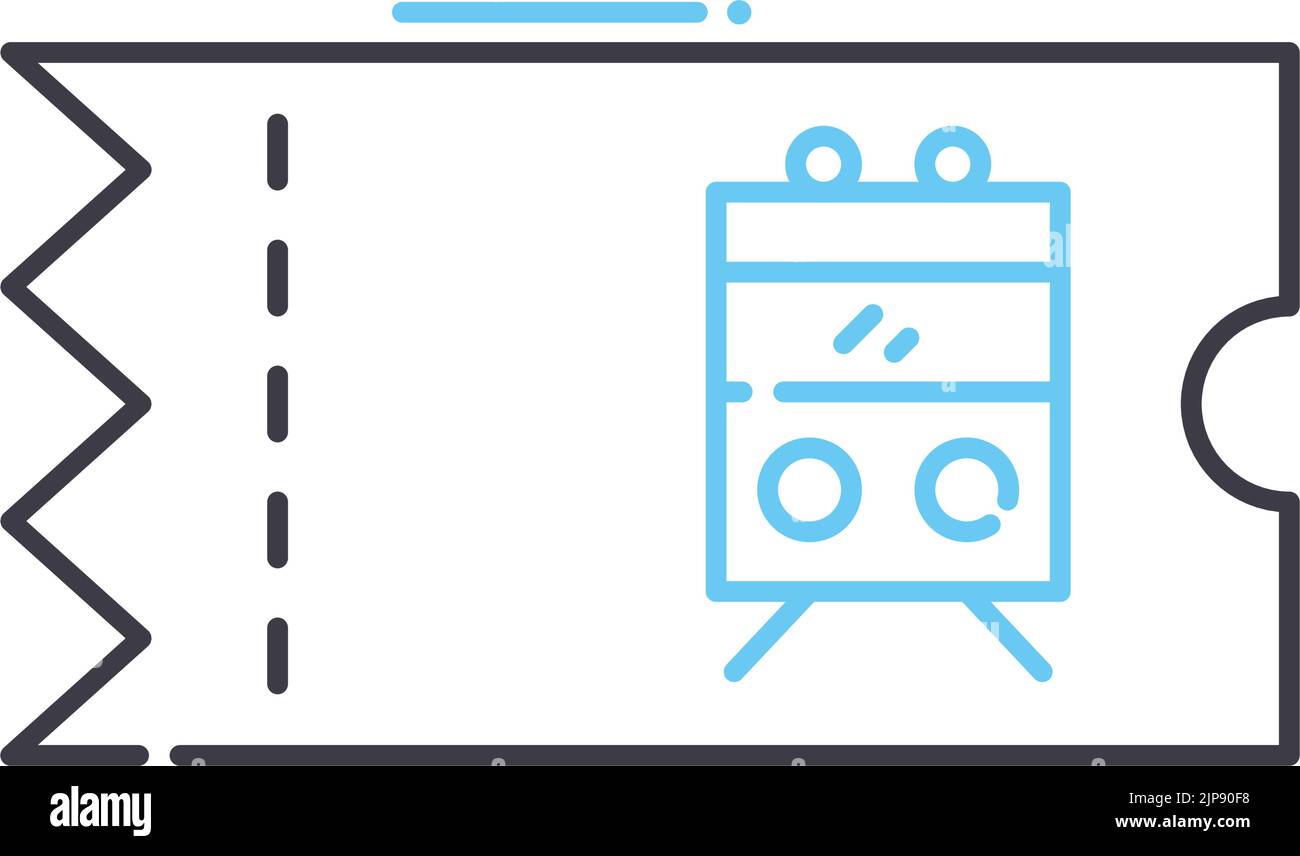 transport ticket line icon, outline symbol, vector illustration, concept sign Stock Vector