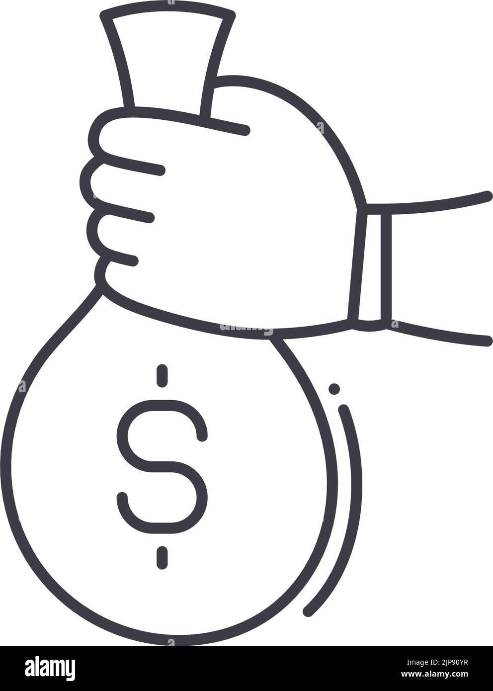 sponsor investment line icon, outline symbol, vector illustration ...
