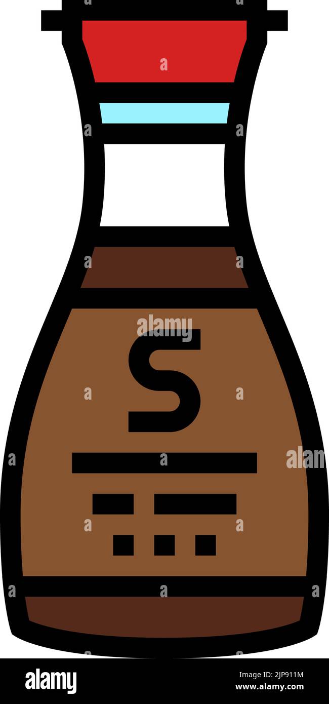 soy bottle sauce food color icon vector illustration Stock Vector Image