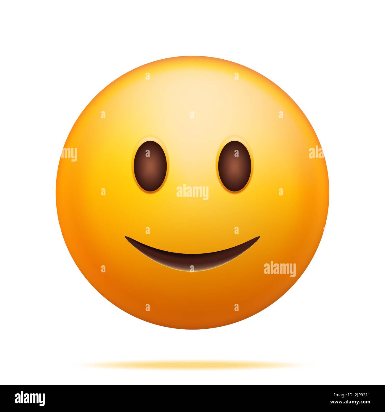 3D Yellow Happy Emoticon Isolated on White. Stock Vector