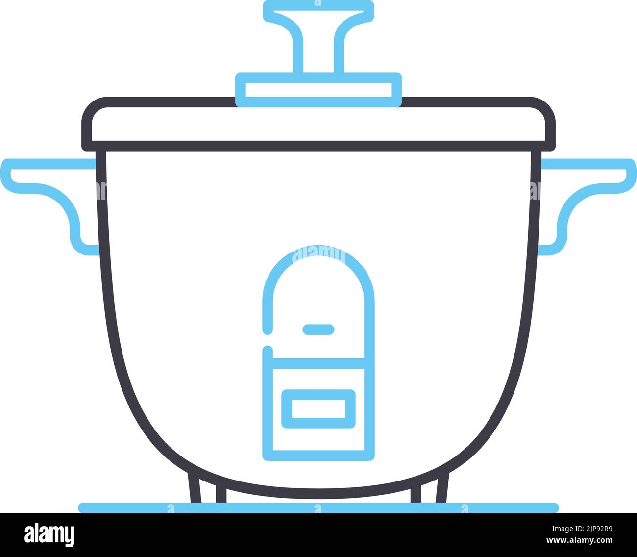 rice cooker line icon, outline symbol, vector illustration, concept sign Stock Vector Image