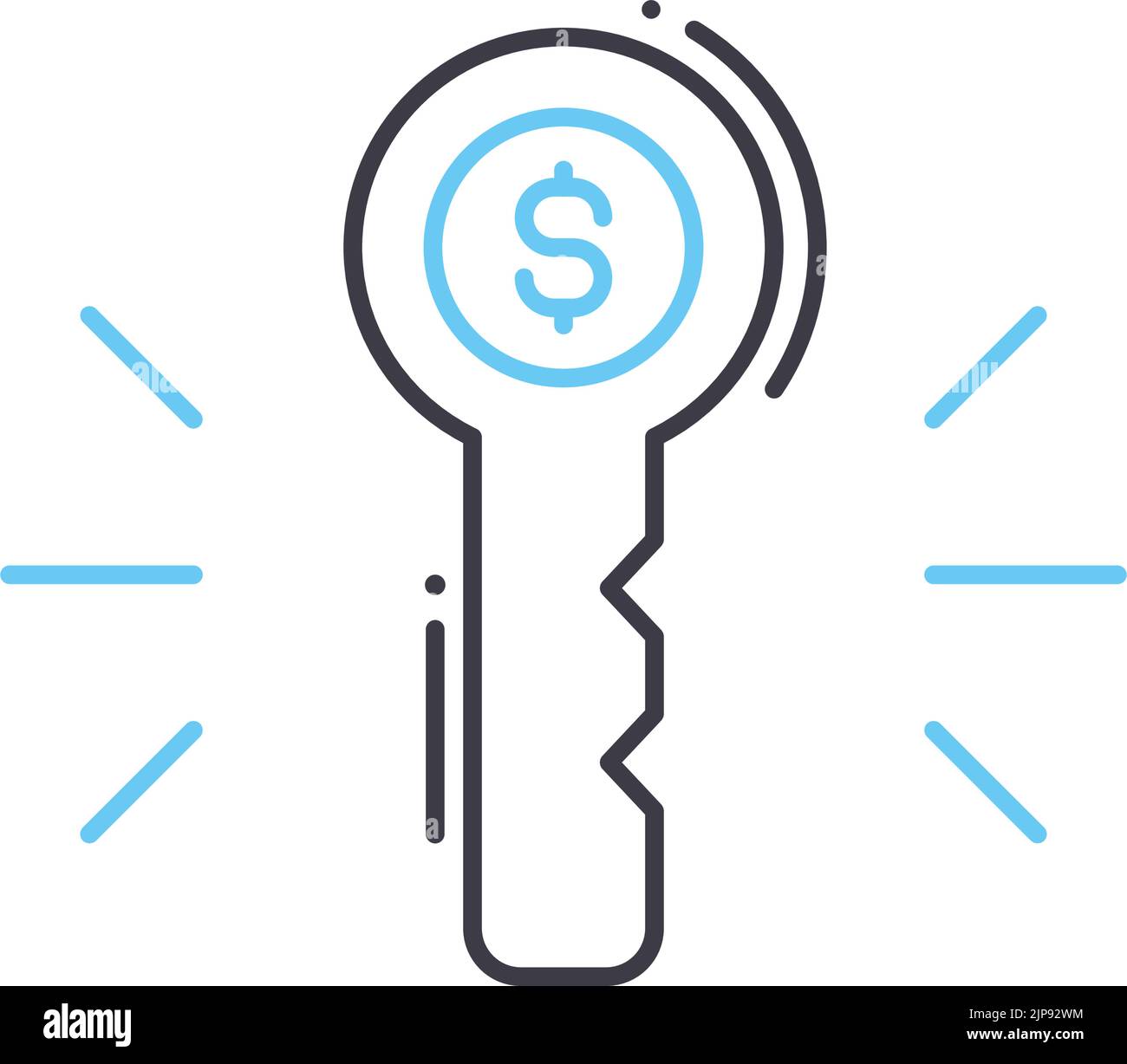 key success line icon, outline symbol, vector illustration, concept sign Stock Vector
