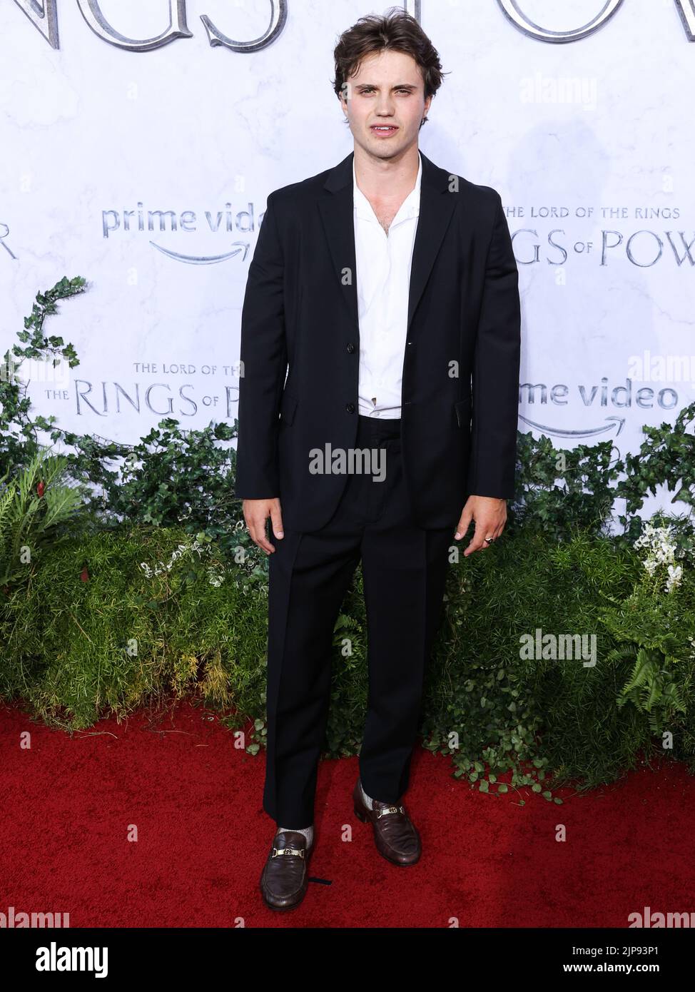 CULVER CITY, LOS ANGELES, CALIFORNIA, USA - AUGUST 15: George Sear arrives at the Los Angeles Premiere Of Amazon Prime Video's 'The Lord Of The Rings: The Rings Of Power' Season 1 held at The Culver Studios on August 15, 2022 in Culver City, Los Angeles, California, United States. (Photo by Xavier Collin/Image Press Agency) Stock Photo