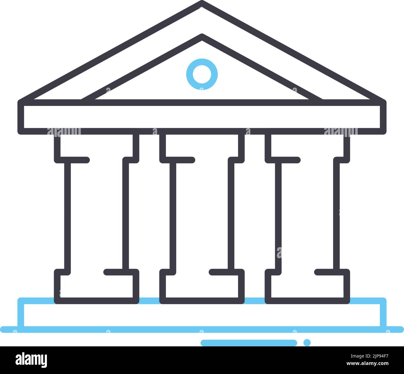 museum building line icon, outline symbol, vector illustration, concept sign Stock Vector