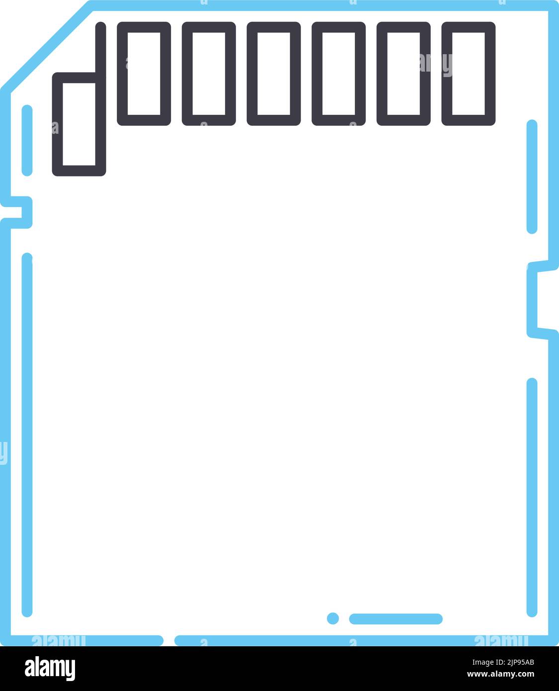 memory cards line icon, outline symbol, vector illustration, concept ...