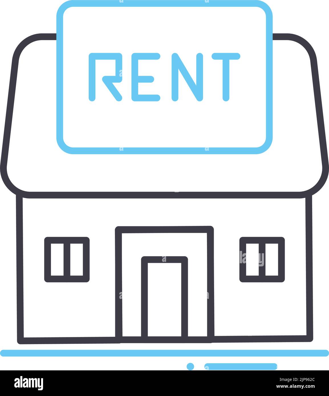 rent a house line icon, outline symbol, vector illustration, concept sign Stock Vector