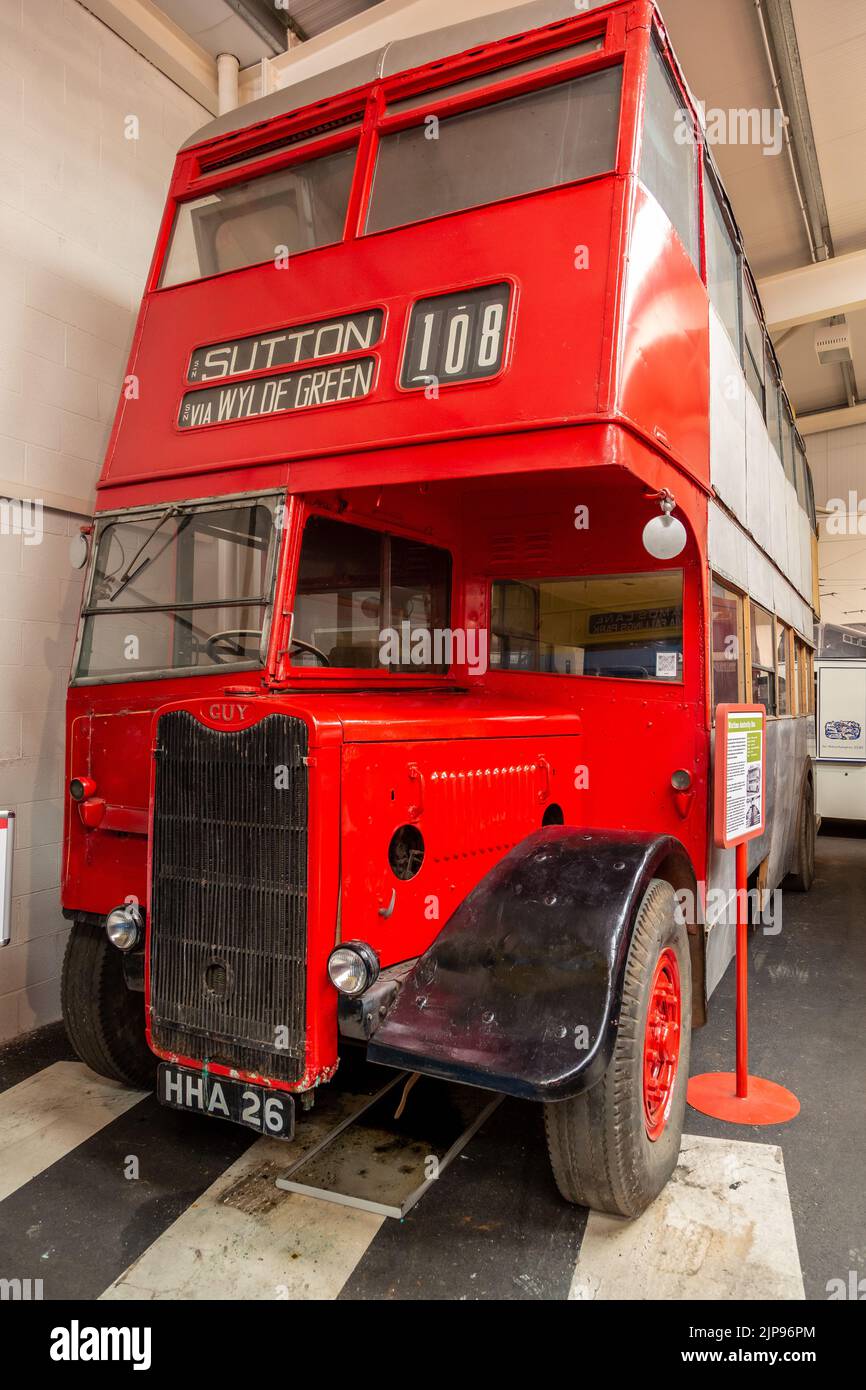 Vintage buses on display at The Transport Museum in Wythall