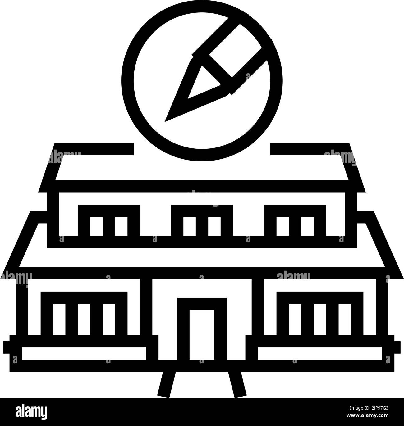 custom home interior design line icon vector illustration Stock Vector ...