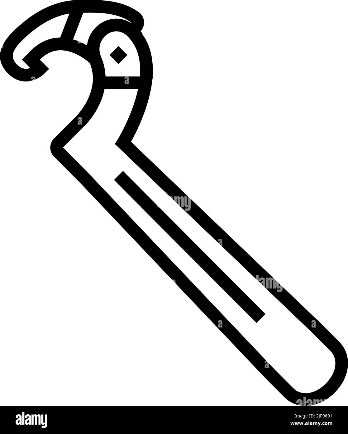 spanner tool repair line icon vector illustration Stock Vector Image ...