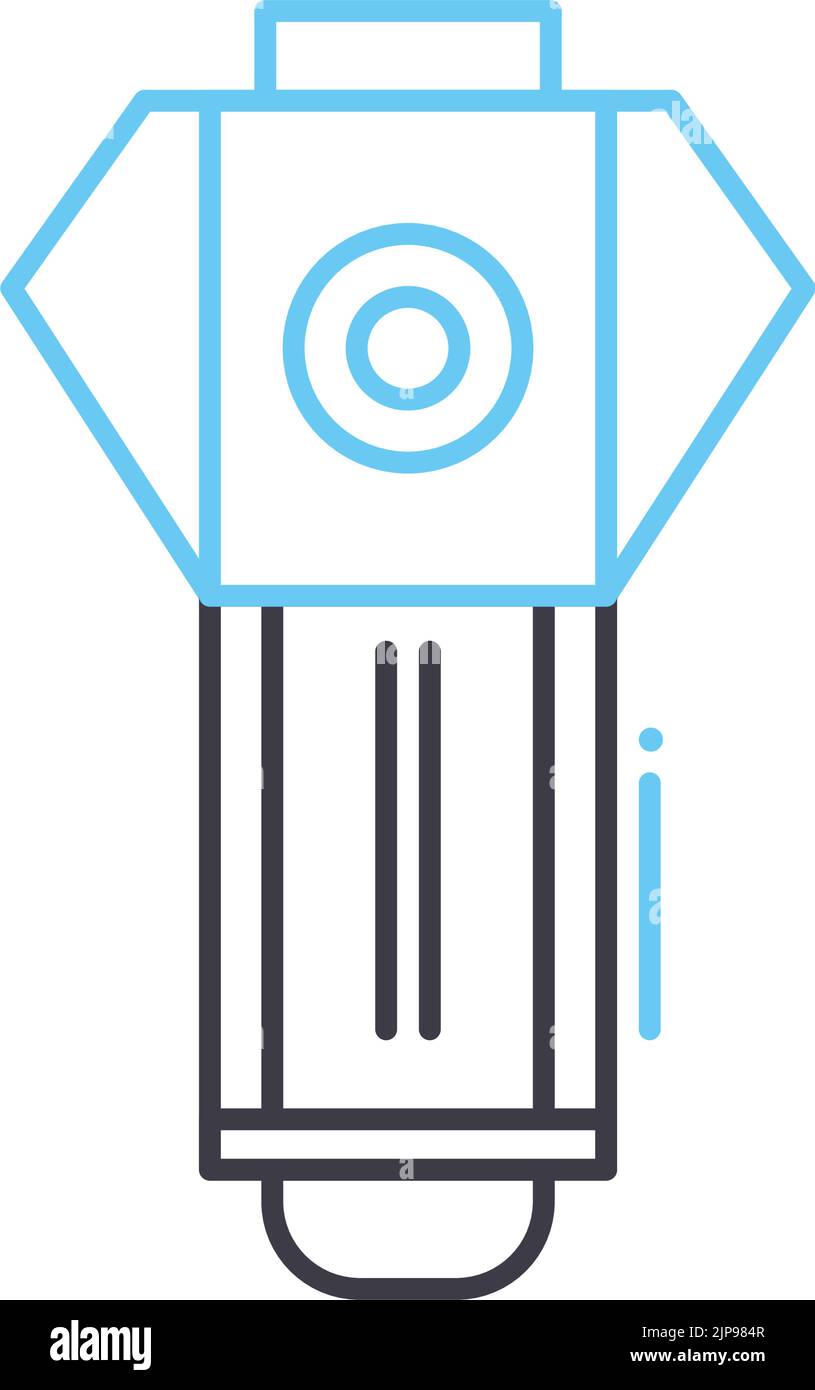 microphone line icon, outline symbol, vector illustration, concept sign ...