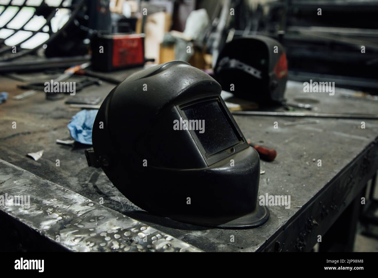 welder, metalwork, welding helmet, welders, metalworks, welding helmets Stock Photo