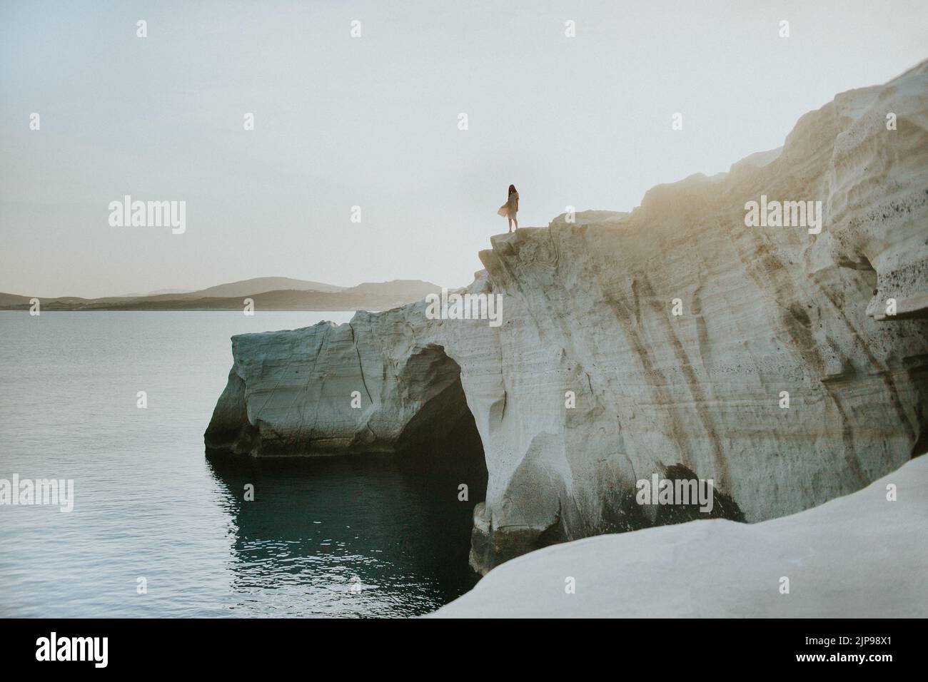 cliff, coastline, aegean sea, sarakiniko, milos, südliche ägäis, nature collection, cliffs, coastlines, aegean seas Stock Photo