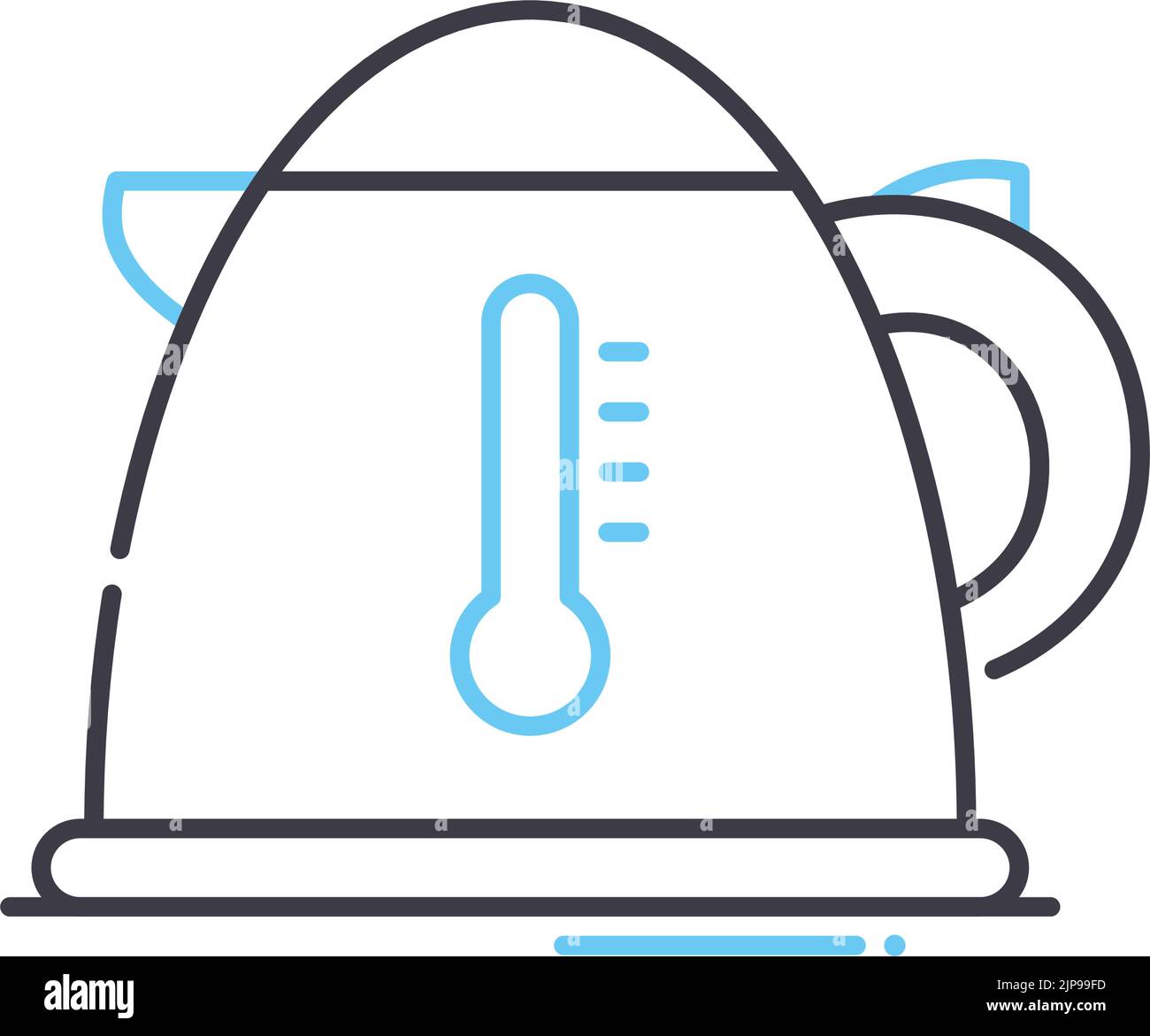 hot kettle line icon, outline symbol, vector illustration, concept sign Stock Vector