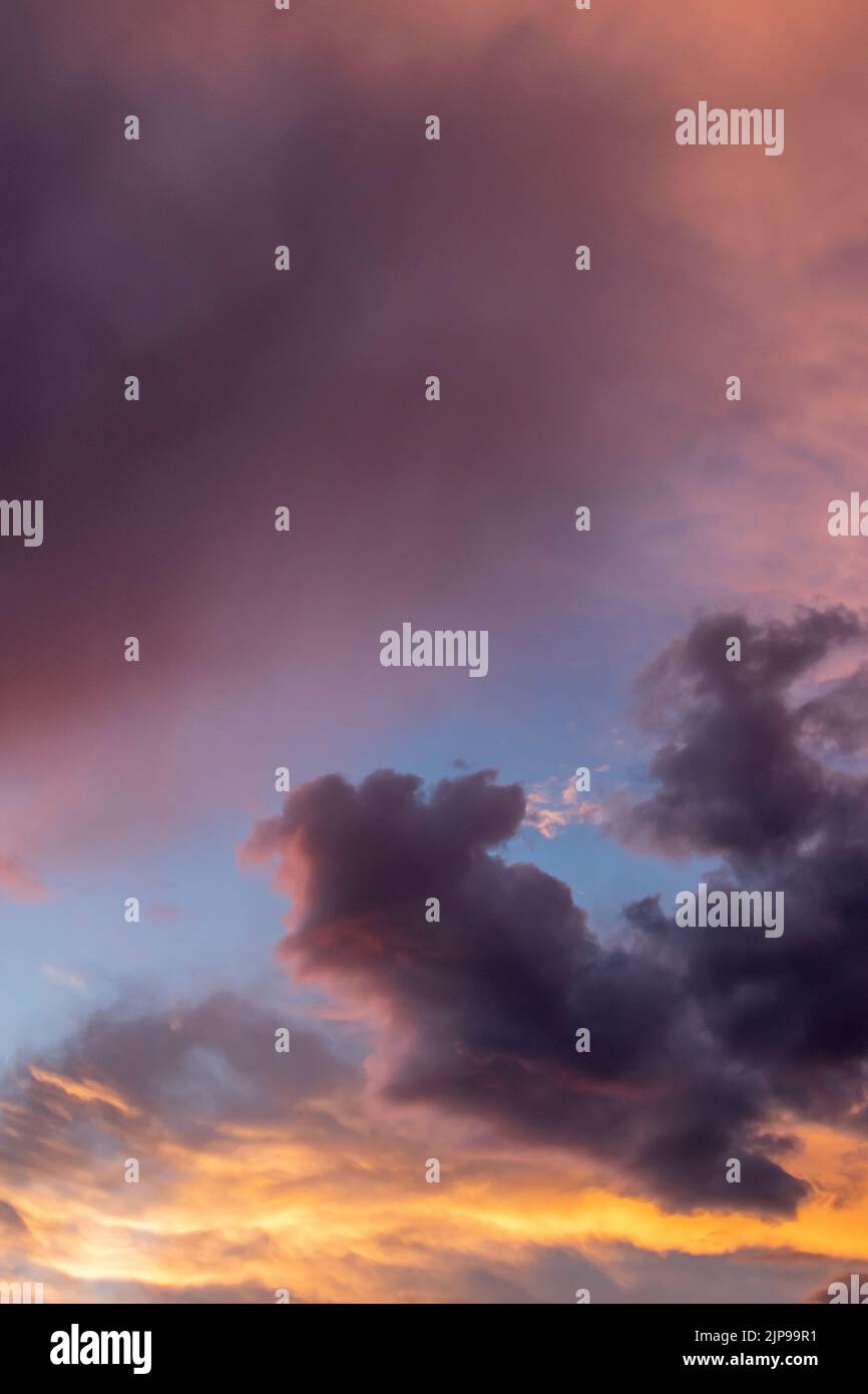 Expressive dramatic cloudscape with vibrant colors Stock Photo