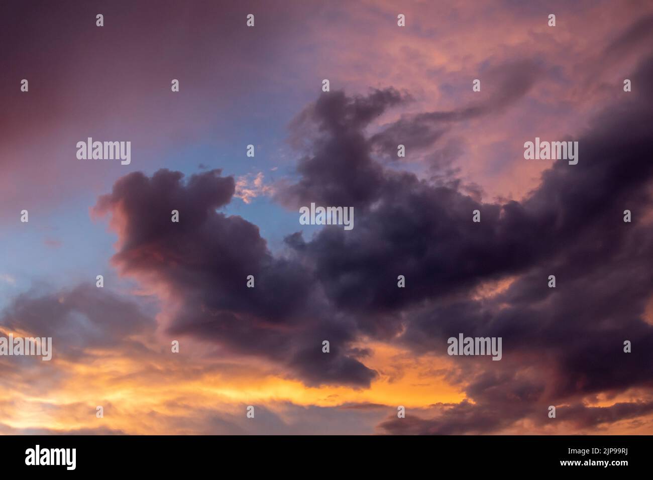 Expressive dramatic cloudscape with vibrant colors Stock Photo