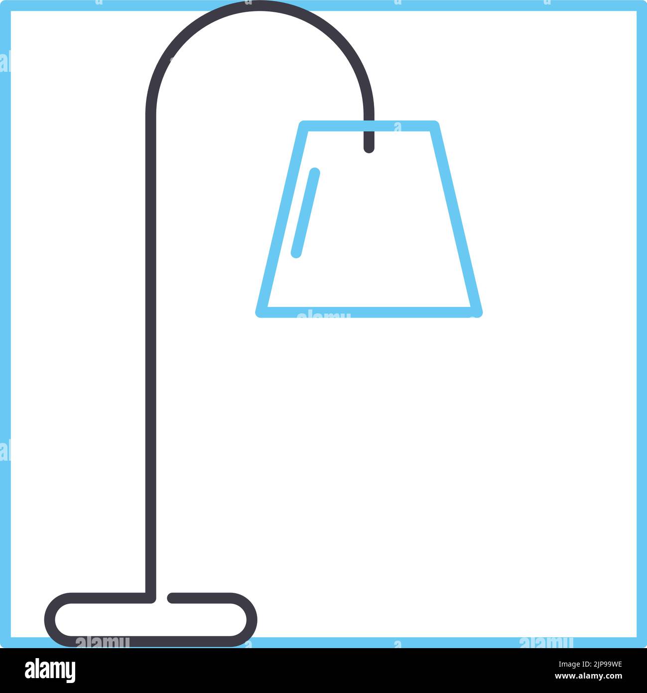floor lamp line icon, outline symbol, vector illustration, concept sign Stock Vector