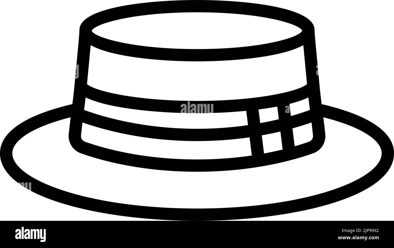 boater hat cap line icon vector illustration Stock Vector