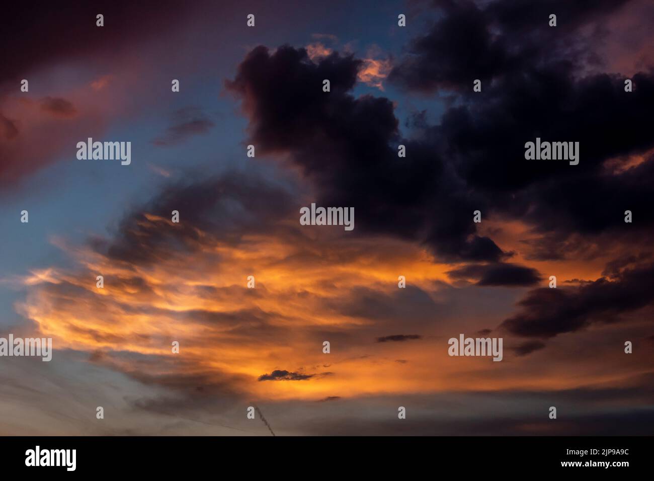 Expressive dramatic cloudscape with vibrant colors Stock Photo