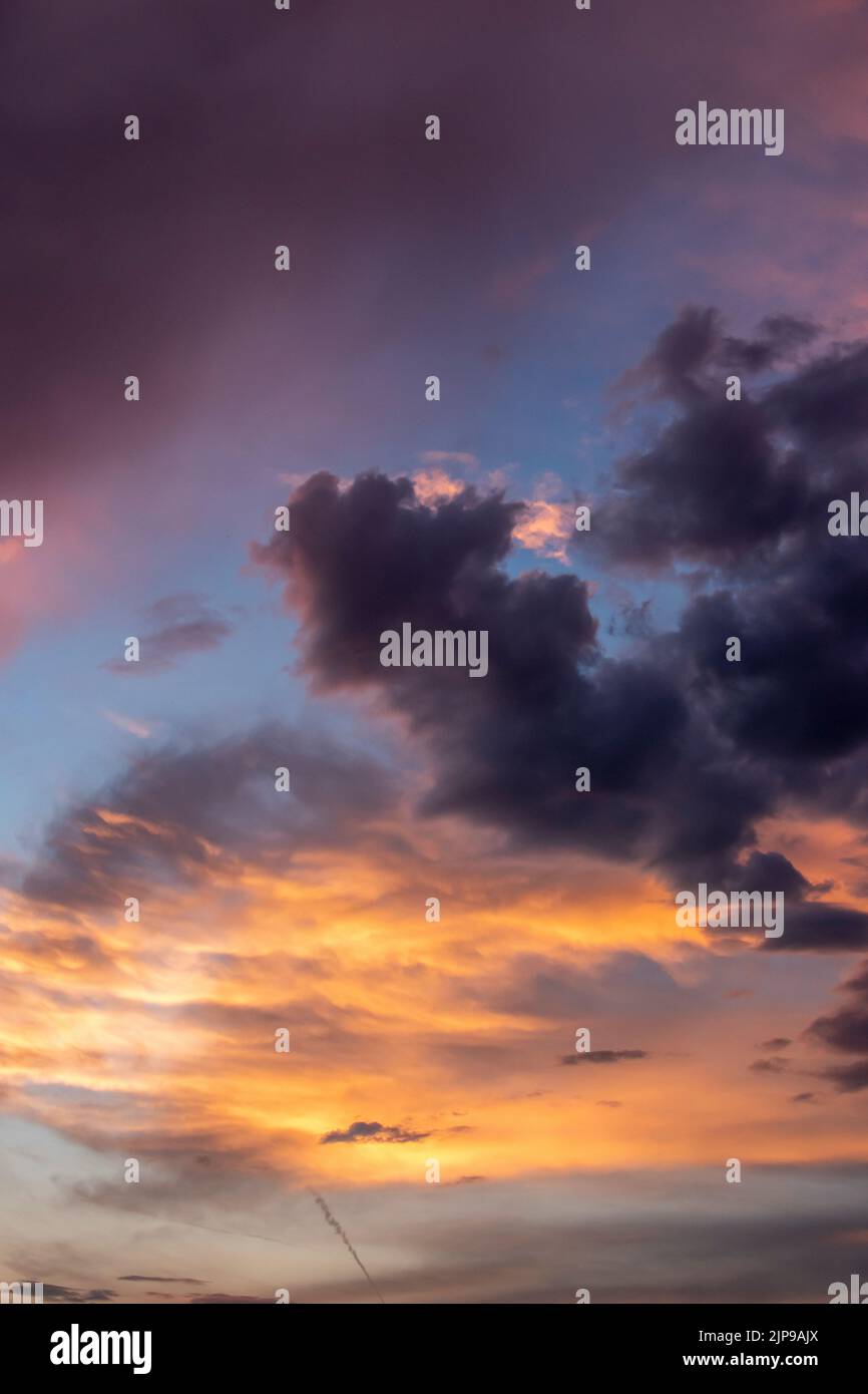 Expressive dramatic cloudscape with vibrant colors Stock Photo