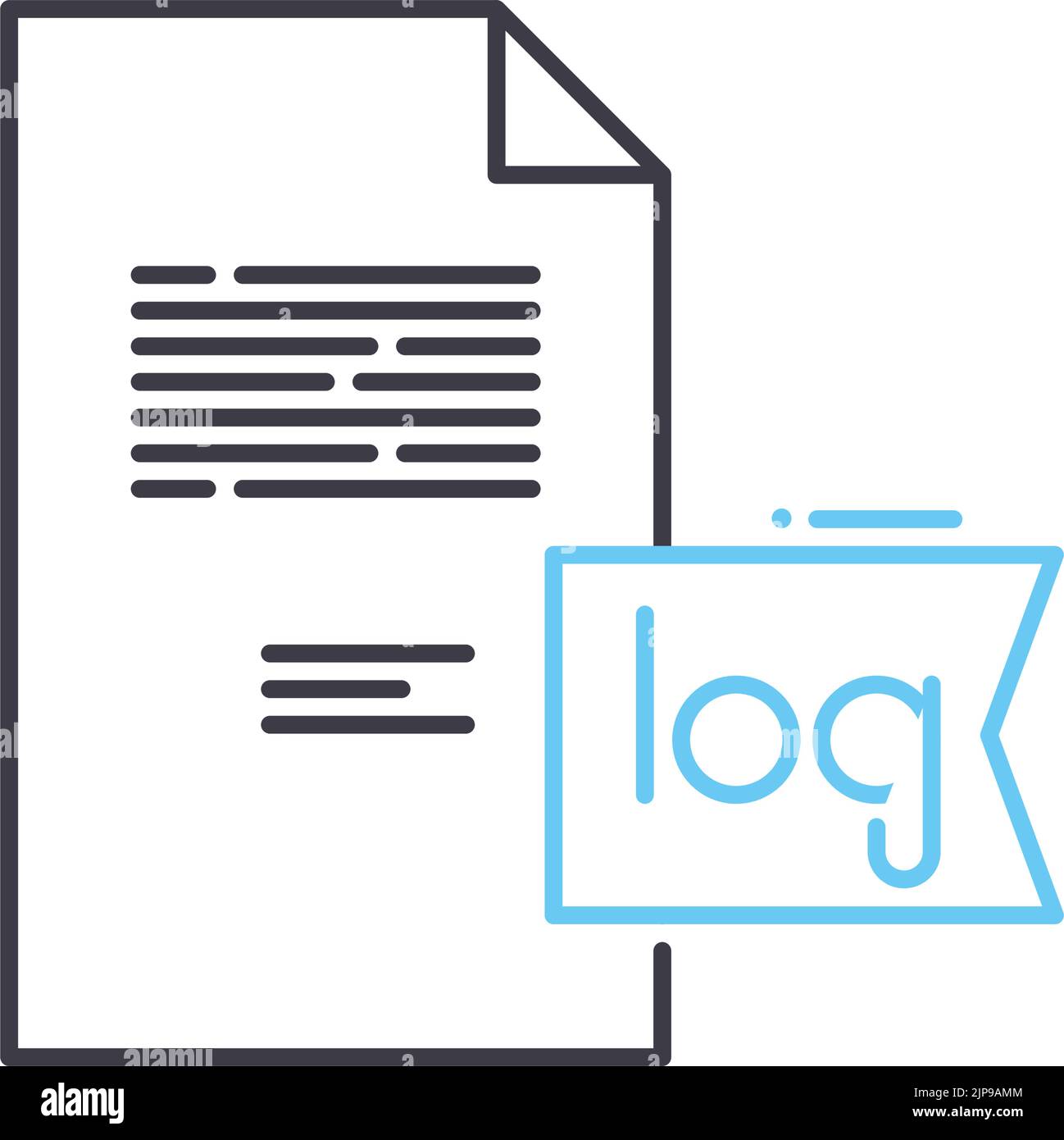 log file line icon, outline symbol, vector illustration, concept sign