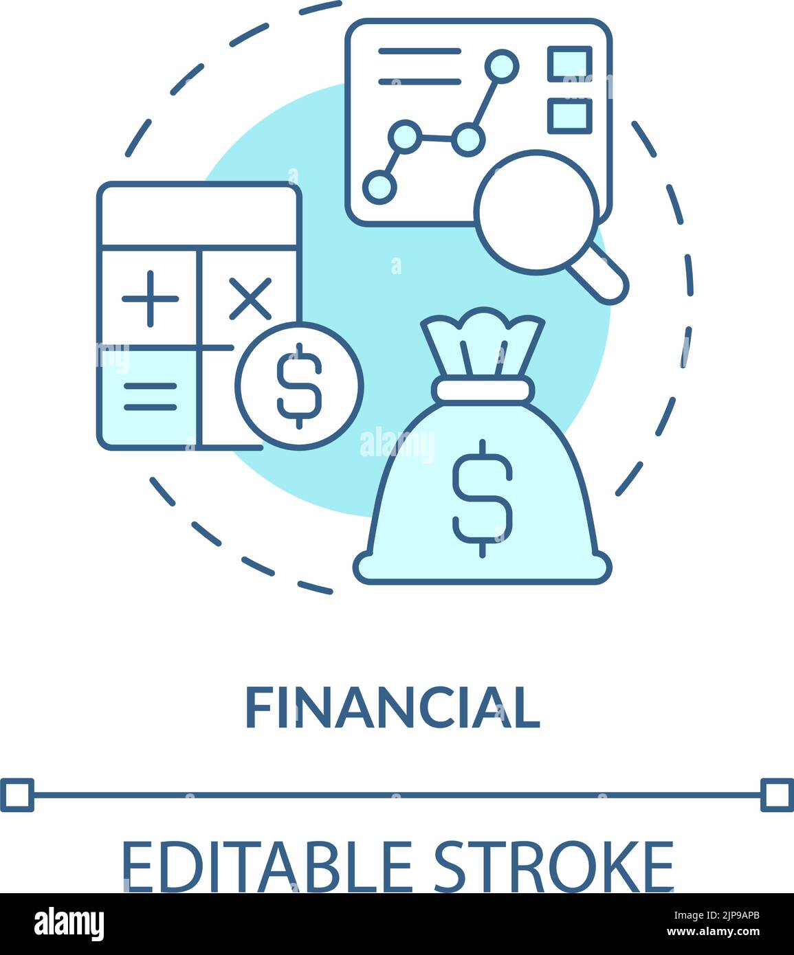 Financial turquoise concept icon Stock Vector