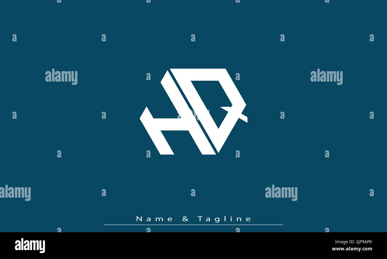 Alphabet letters Initials Monogram logo HQ , QH Stock Vector