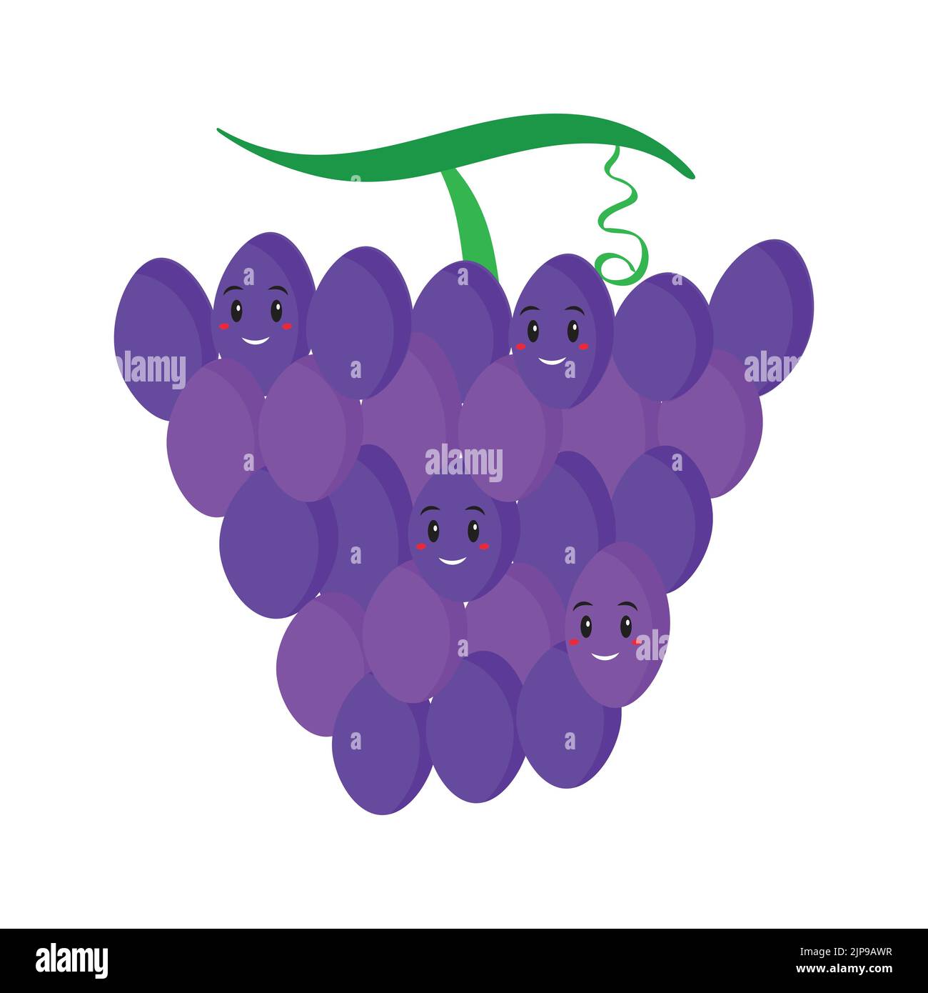 Cute Grapes Emoji In Flat Style Stock Vector Image & Art Alamy