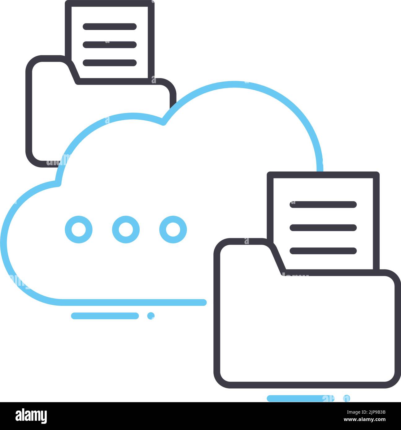 web cloud storage line icon, outline symbol, vector illustration, concept sign Stock Vector