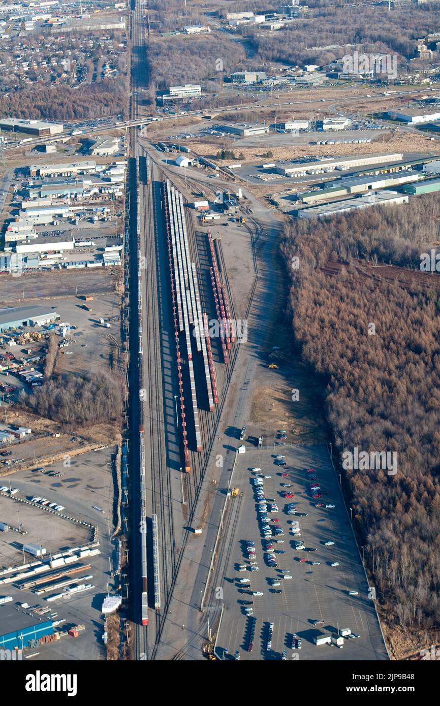 A Classification yard is pictured in Quebec city in this aerial photo November 11, 2009. Stock Photo