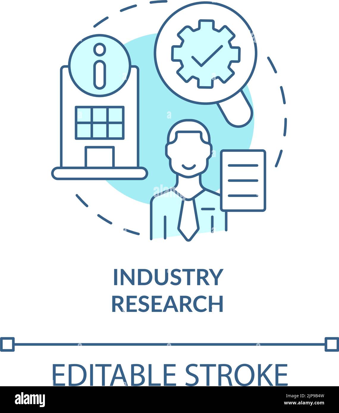 Industry research turquoise concept icon Stock Vector