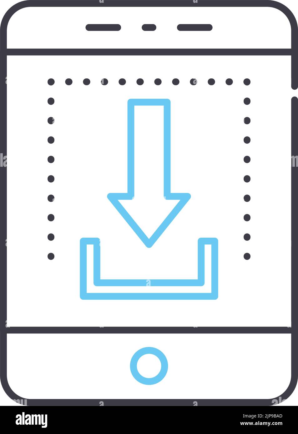 upload line icon, outline symbol, vector illustration, concept sign ...