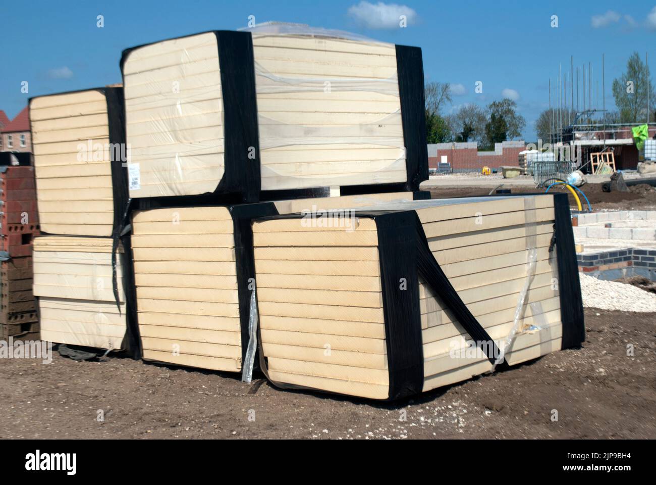 Newly constructed houses building site Stock Photo