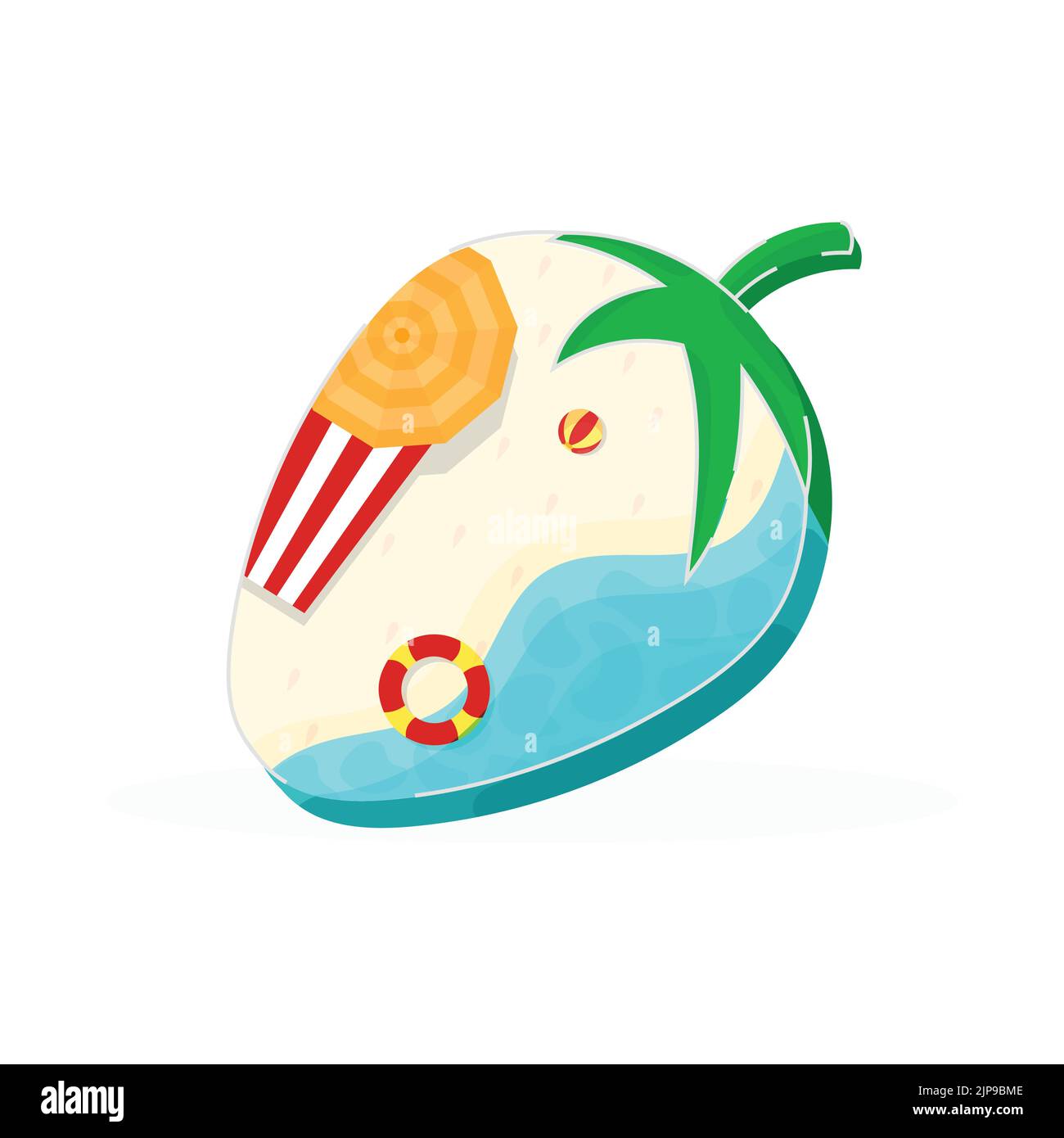 Summer berry concept with beach background for summer holidays or